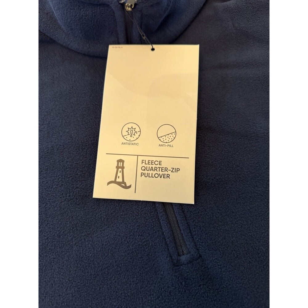 Lands' End Fleece Quarter-Zip Pullover Deep Sea Navy Blue Women's Plus Sz 2X New - Picture 5 of 9
